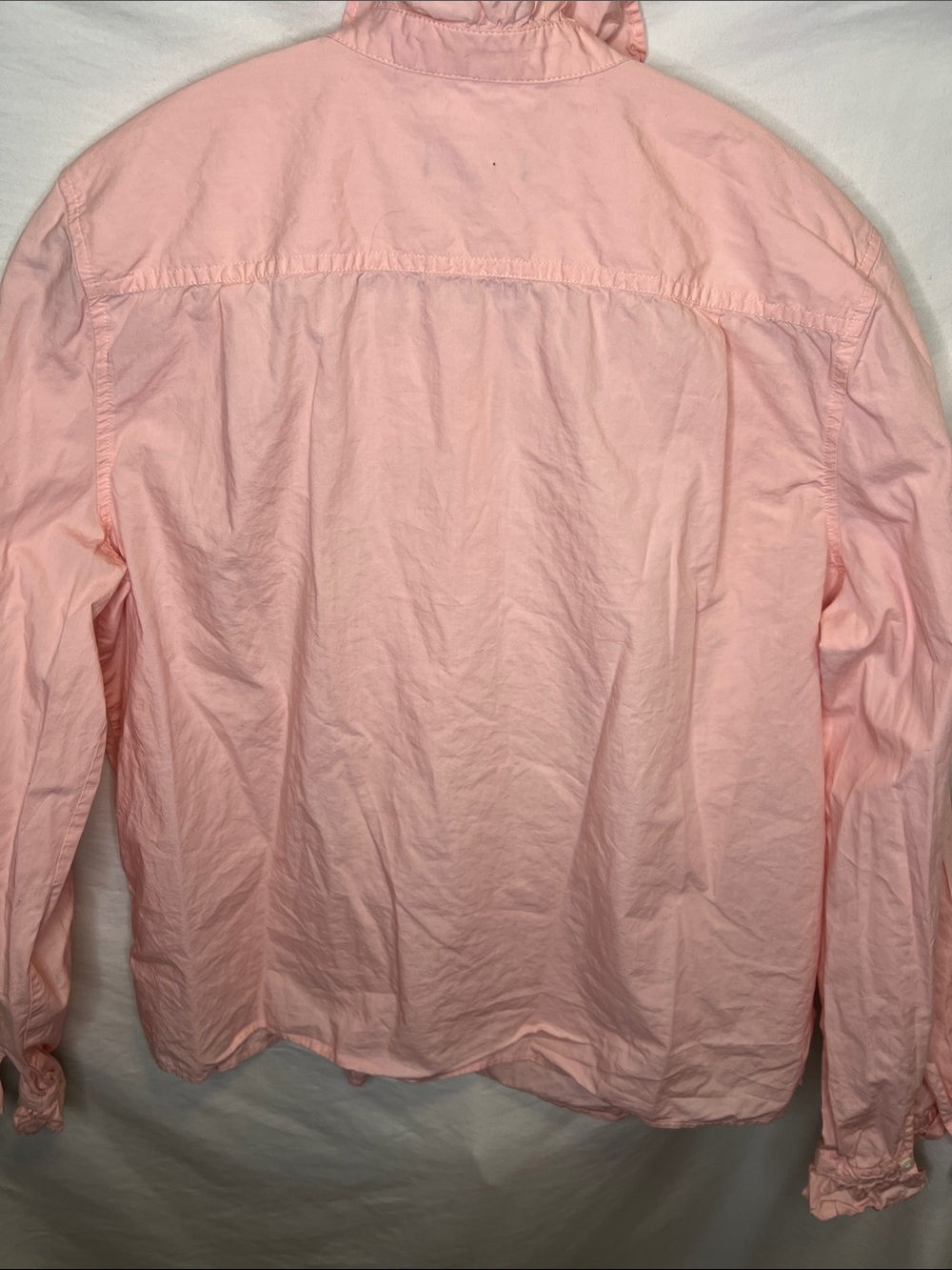 J.Crew Pink Ruffle Button-Up Blouse Size10 - Picture 4 of 9